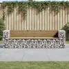 Image de vidaXL Banc gabion 244 cm - Bois de pin