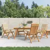 Image de vidaXL Chaises de jardin inclinables en teck avec coussins