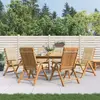Image de vidaXL Chaises de jardin inclinables avec coussins lot de 6 - Teck