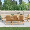 Image de vidaXL Chaises de jardin inclinables avec coussins - Teck solide