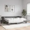 Image de vidaXL Lit de jour avec gigogne et matelas gris foncé 80x200 cm tissu