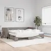 Image de vidaXL Lit de jour avec gigogne et matelas taupe 90x200 cm tissu