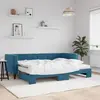 Image de vidaXL Lit de jour avec lit gigogne et matelas bleu 80x200 cm velours