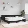 Image de vidaXL Lit de jour avec lit gigogne et matelas noir 80x200 cm velours