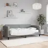 Image de vidaXL Lit de jour avec matelas gris clair 90x200 cm tissu