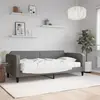 Image de vidaXL Lit de jour avec matelas gris foncé 90x200 cm tissu