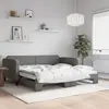 Image de vidaXL Lit de jour avec gigogne sans matelas gris foncé 100x200 cm