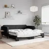 Image de vidaXL Lit de jour avec gigogne sans matelas noir 100x200 cm