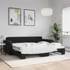 Image de vidaXL Lit de jour avec gigogne sans matelas noir 90x200 cm