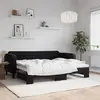 Image de vidaXL Lit de jour avec gigogne sans matelas noir 90x200 cm