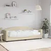 Image de vidaXL Lit de jour avec matelas crème 80x200 cm tissu