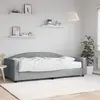 Image de vidaXL Lit de jour avec matelas gris clair 100x200 cm tissu