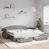 Image de vidaXL Lit de jour avec gigogne et tiroirs sans matelas taupe 90x200cm