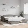 Image de vidaXL Lit de jour avec gigogne et tiroirs taupe 100x200 cm tissu