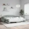 Image de vidaXL Lit de jour avec gigogne sans matelas gris clair 100x200 cm