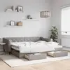 Image de vidaXL Lit de jour avec gigogne et tiroirs sans matelas taupe 90x200cm