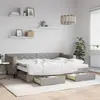 Image de vidaXL Lit de jour avec gigogne et tiroirs taupe 80x200 cm tissu
