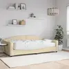Image de vidaXL Lit de jour avec matelas crème 100x200 cm tissu