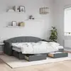 Image de vidaXL Lit de jour avec gigogne et tiroirs gris foncé 80x200 cm tissu