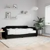 Image de vidaXL Lit de jour avec matelas noir 90x200 cm tissu