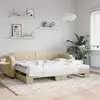 Image de vidaXL Lit de jour avec gigogne sans matelas crème 80x200 cm