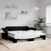 Image de vidaXL Lit de jour avec gigogne et matelas noir 100x200 cm tissu