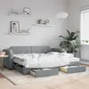 Image de vidaXL Lit de jour avec gigogne et tiroirs sans matelas 80x200 cm