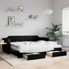 Image de vidaXL Lit de jour avec gigogne et tiroirs noir 80x200 cm tissu