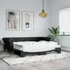 Image de vidaXL Lit de jour avec gigogne sans matelas noir 90x200 cm