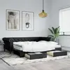 Image de vidaXL Lit de jour avec gigogne et tiroirs noir 90x200 cm similicuir