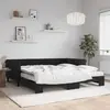 Image de vidaXL Lit de jour avec lit gigogne et matelas noir 100x200 cm velours