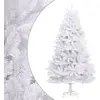 Image de vidaXL Sapin de Noël artificiel à charnières avec support blanc 210 cm