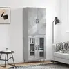 Image de vidaXL Buffet haut gris béton 69,5x34x180 cm