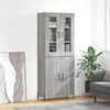 Image de vidaXL Buffet haut Sonoma gris Verre 69,5x34x180 cm