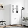 Image de vidaXL Buffet haut blanc 69,5x34x180 cm