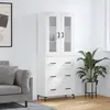 Image de vidaXL Buffet haut Blanc 69,5x34x180 cm