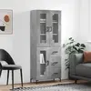 Image de vidaXL Buffet Haut Gris Béton 69,5x34x180 cm