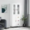 Image de vidaXL Buffet Haut - Blanc - 69,5 x 34 x 180 cm