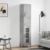 Image de vidaXL Buffet haut Verre Gris béton