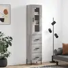 Image de vidaXL Buffet haut - Sonoma gris 34,5x34x180 cm