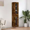 Image de vidaXL Buffet haut Chêne fumé 34,5x34x180 cm