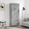Image de vidaXL Buffet haut Gris béton 69,5x34x180 cm