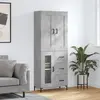 Image de vidaXL Buffet haut - Gris béton