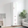 Image de vidaXL Buffet haut Blanc brillant