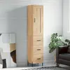 Image de vidaXL Buffet haut 34,5x34x180 cm - Chêne Sonoma