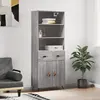 Image de vidaXL Buffet haut Sonoma gris 69,5x34x180 cm