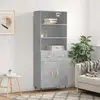 Image de vidaXL Buffet haut - Gris béton