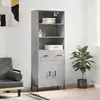 Image de VidaXL Buffet Haut Gris Béton 69,5x180 cm