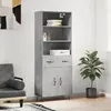 Image de Buffet VidaXL Gris Béton - 69,5x34x180 cm