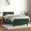 Image de vidaXL sommier avec matelas 90x190 cm - Vert foncé velours